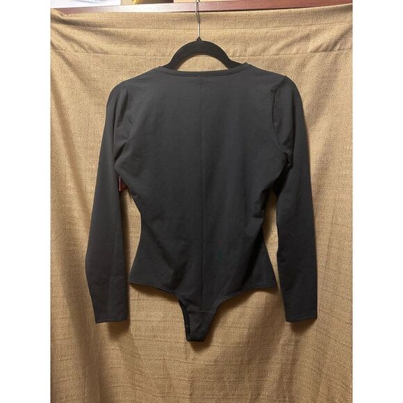 NWT Spanx Suit Yourself Long Sleeve Thong Bodysuit Classic Black Size Medium - Picture 6 of 6